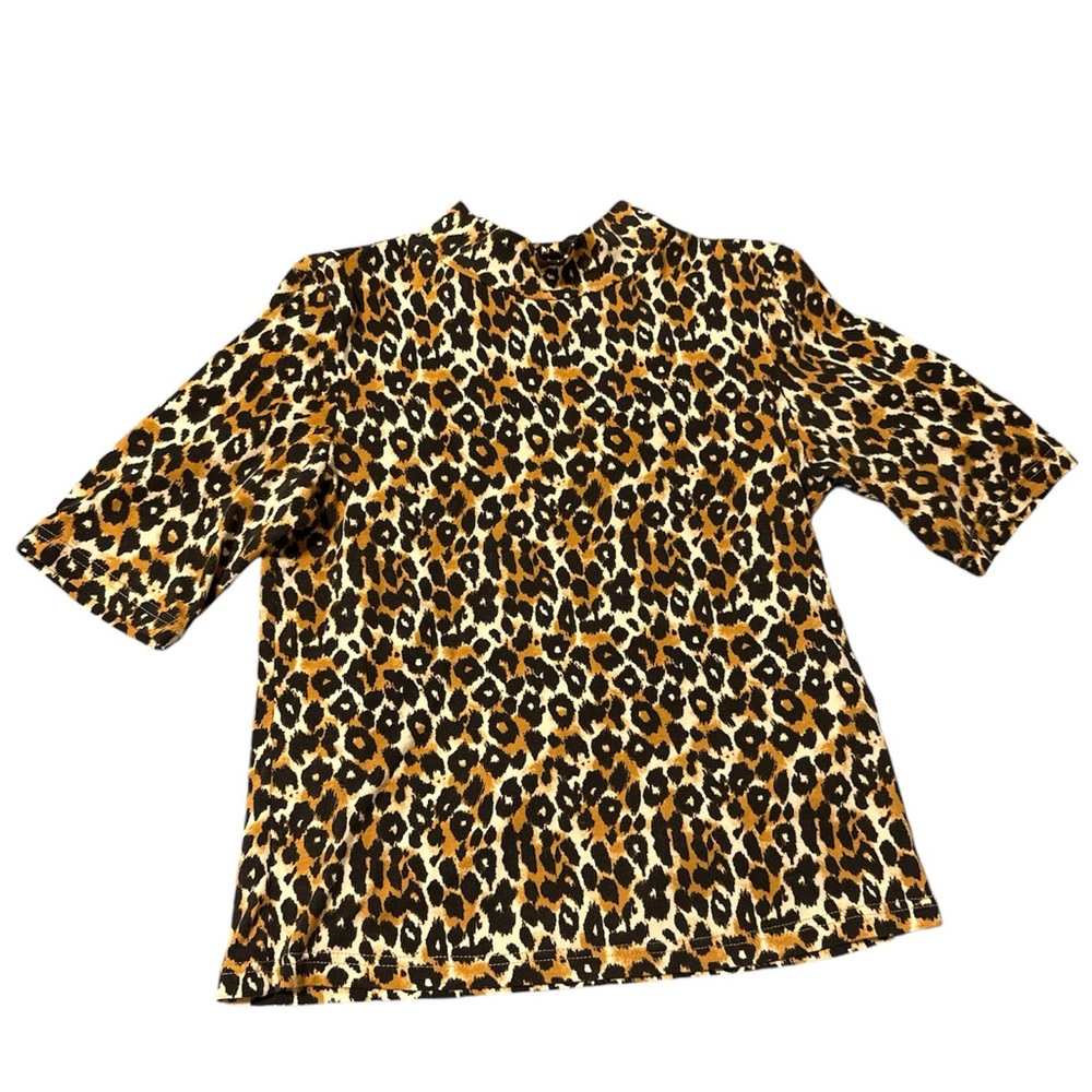Anthropologie cheetah leopard turtleneck
